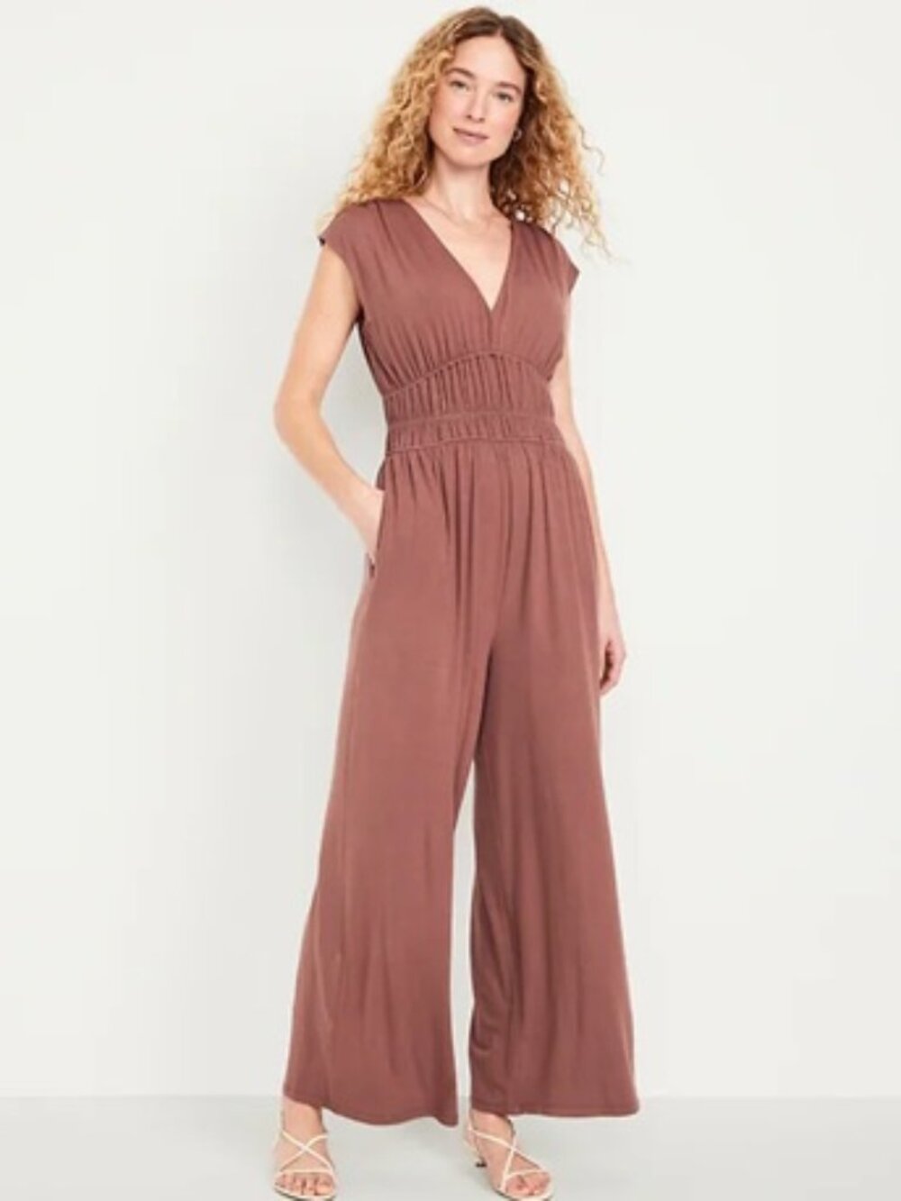 NWT Old Navy Size L Waist-Defined Wide-Leg Jumpsuit